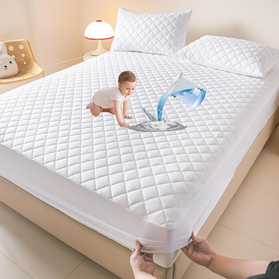 2025 Wodoodporny Pokrowiec na Materac Antyroztoczowy Miękki Wygodny Oddychający Prześcieradło z Gumką Nie Zawiera Poszewki na Poduszkę