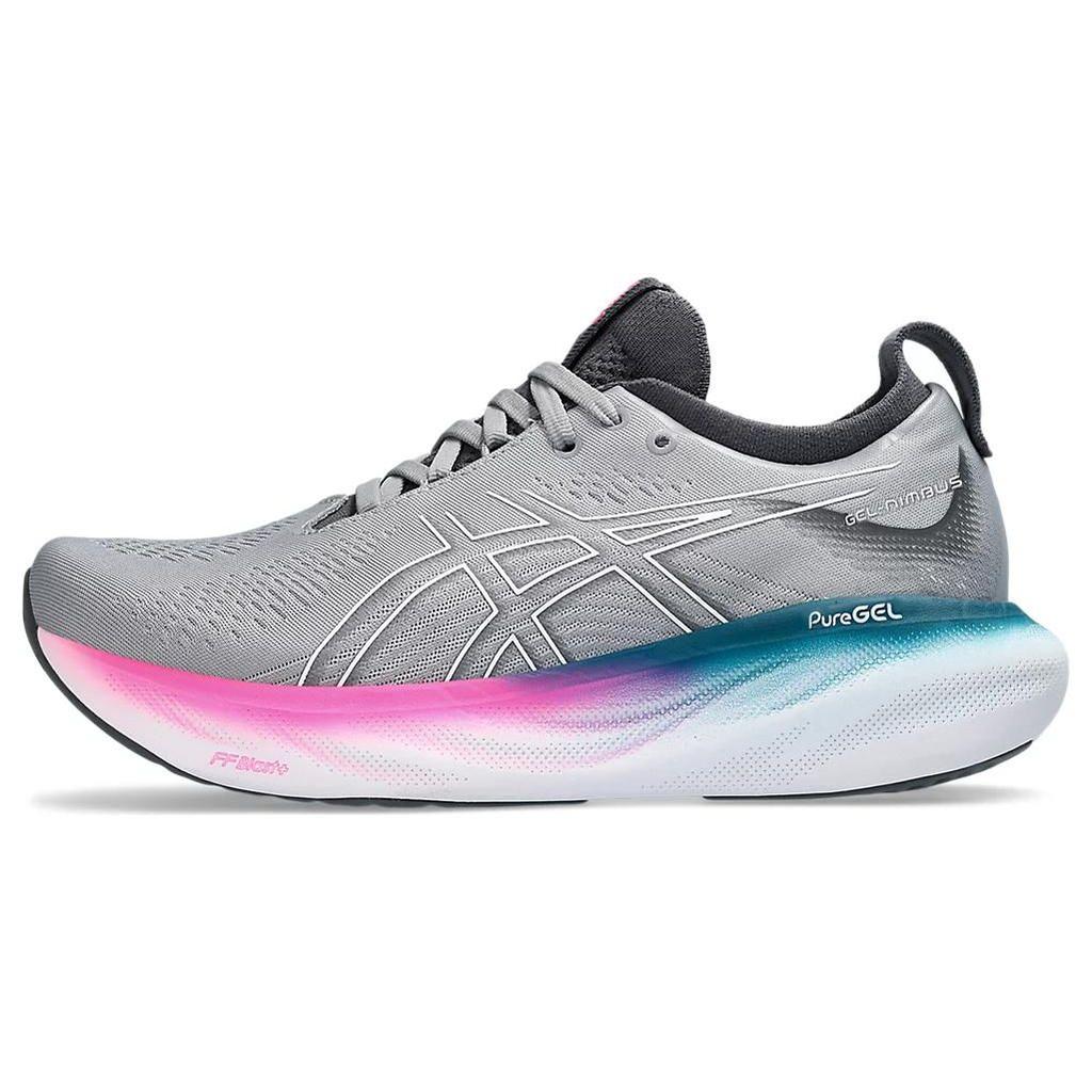 Asics Gel Nimbus 25 Sheet Rock Pink Rave Damesneakers Grå Hvit 1012B356-023