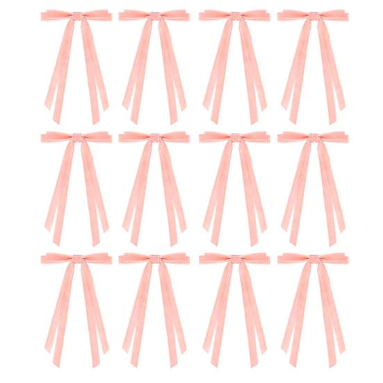 12 szt. Aksamitne kokardy świąteczne 6" x 8" Vintage kokardy na wieniec ozdoba świąteczna na choinkę pakowanie prezentów dekoracja wieńca girlandy