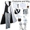Bungo Stray Dogs Nikolai Gogol Cosplay Costume Hat Wig Season 4 Cloak White Black Uniform Wig Anime Hunter Dogs Halloween Costum