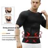 Pánský 140D nylonový tvarující korzet: Stahovací top na břicho, s krátkým rukávem, bezešvý styl 001Y