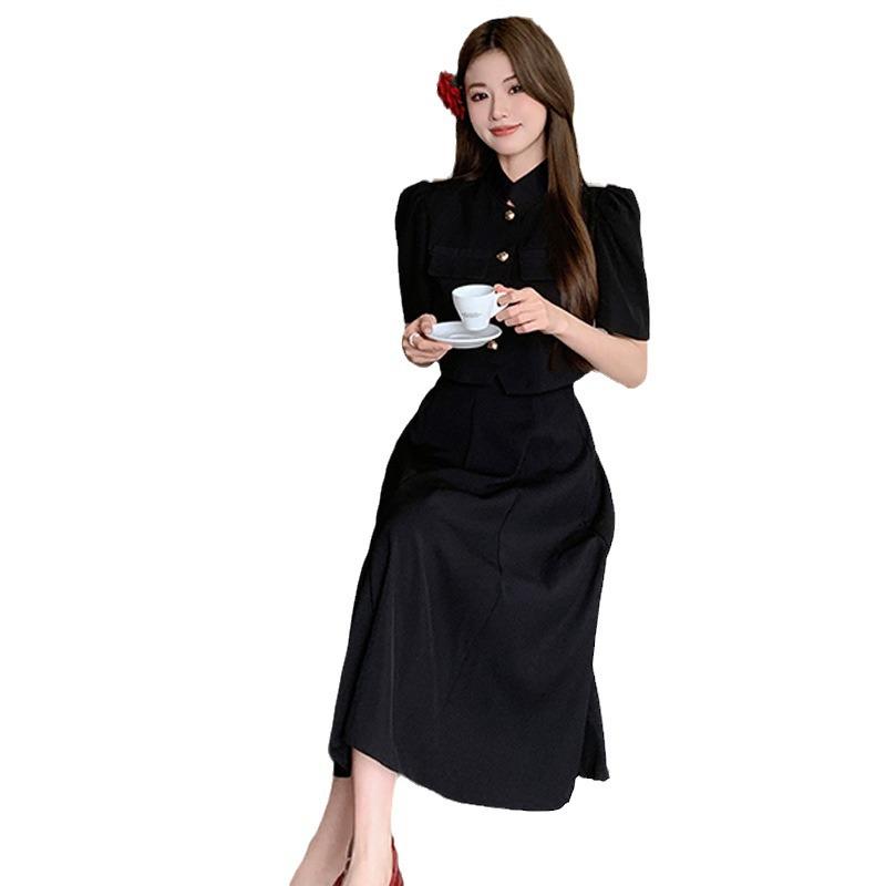 2024 French Chic Pink Two-Piece Skirt Set