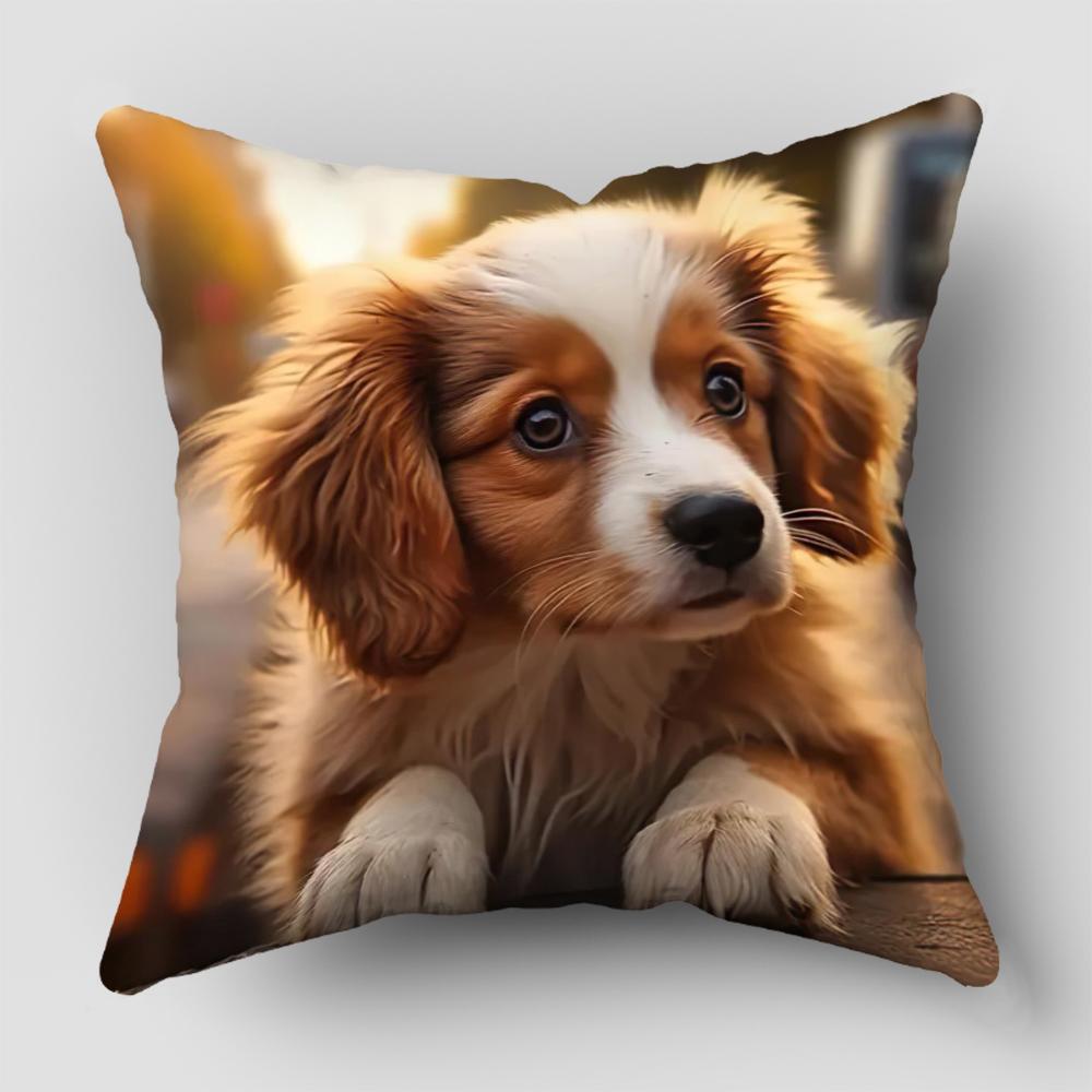 Cute Dog Throw Pillowcases Throw Pillow Cover for Living Room Bedroom Sofa Car Cushion Cover Pillowslip