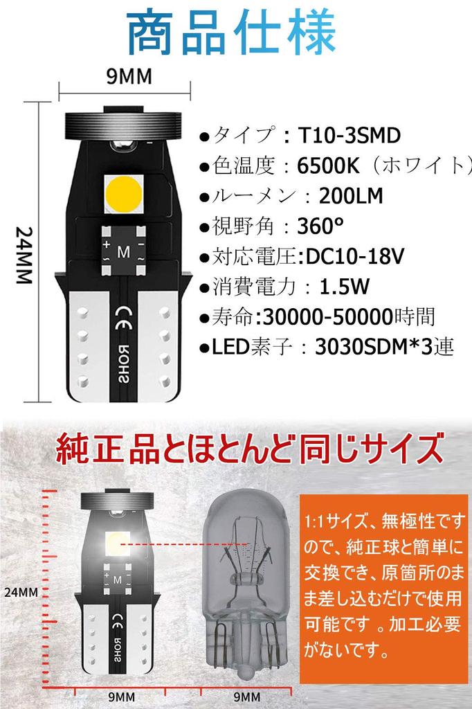 T10 LED Voice Lamp, T10 LED Canceller, T10 LED White Explosion, Built-in Canceller, CANBUS