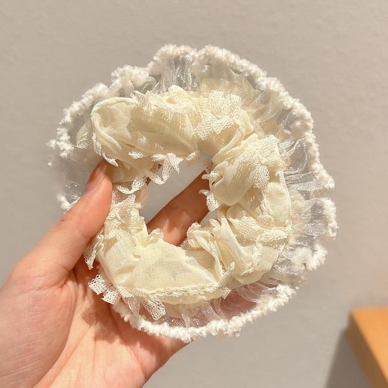 Korean Style Spring/Summer Floral Intestine Hair Scrunchie for Women – Elegant Ponytail Tie and Mori Girl Accessory.
