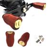 VISPREA Wooden Knob for Power Reel Shimano and Daiwa Baitcasting Replacement Fishing Reel Handle with YU137 Rosewood Handles, Reels, Ball, Threaded,