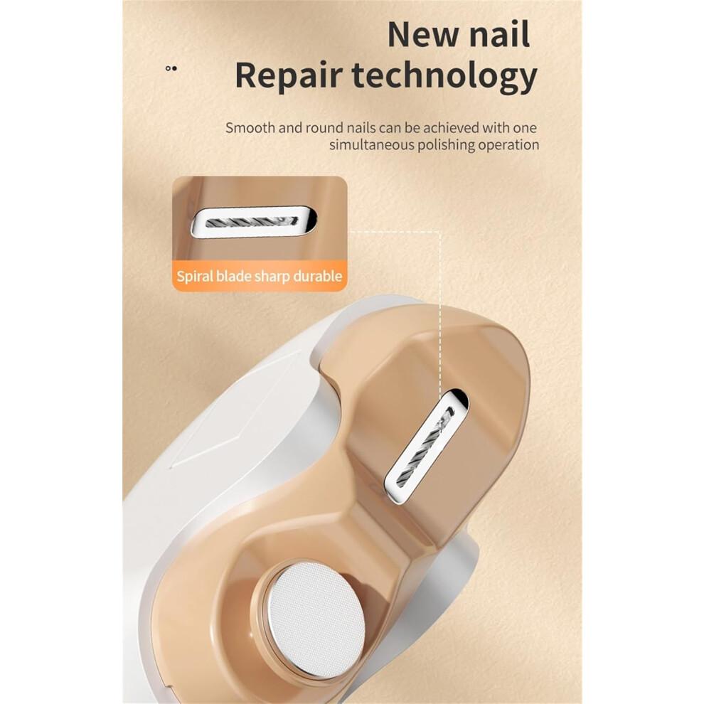 Weißer, vollautomatischer elektrischer Nagelknipser, Klein, USB-Aufladung für Erwachsene und ältere Menschen