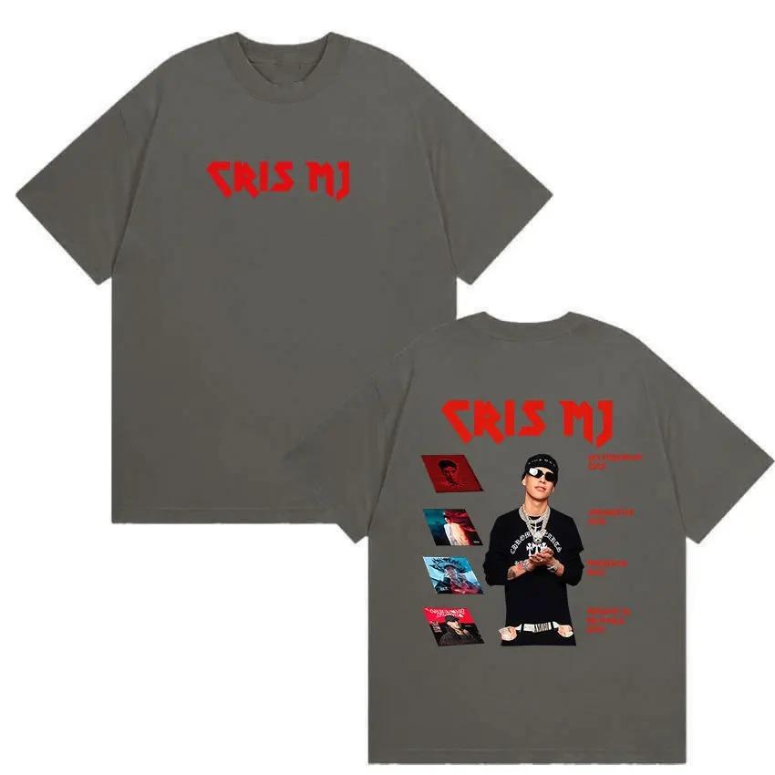 Rapper Cris MJ Album 2026 Merch T Shirt Unisex Hip Hop Vintage Gothic Clothing T-shirts Man High Quality Oversized Cotton T-shirt