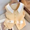 Women Elegant V-Neck Lapel Vest Summer Casual All-Match Chic Tanks Sleeveless Tops