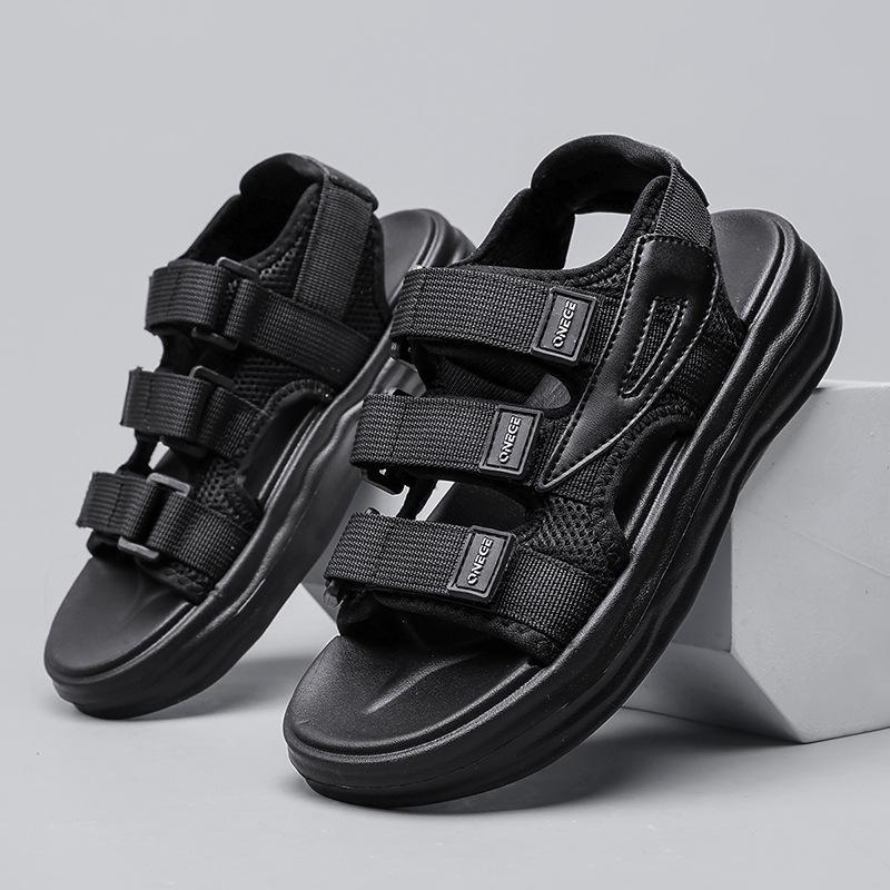 

New Style Flip-flops with Velcro Fasteners, Sports Shoes for Boys, Soft Sole with Anti-slip Properties 30 чёрный