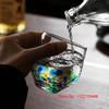 Colored Starry Sky Cup Japanese Style Handmade Hammer Crystal Glass Female Water Teacup Wine Gift Whisky Tumbler For Women 240ml