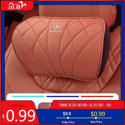 Almohada para la cabeza y soporte para el cuello para coche GLC GLB Fundas para asientos de coche Reposacabezas para Mercedes Benz AMG W206 W204 W205 W212 W213 W221 W222 W223 W2