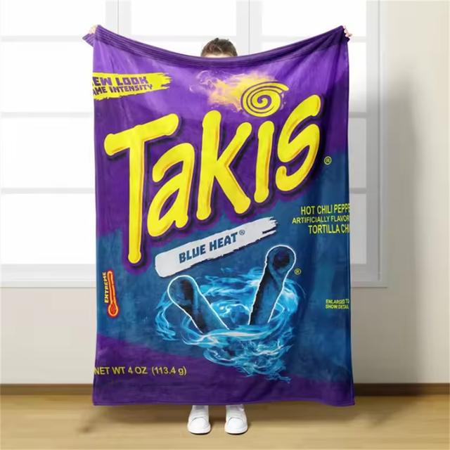 1PC Vibrant Takis Chili Pattern Soft Flannel Blanket Ultra Cozy Bed Sofa Travel Throw Blanket Perfect Birthday Gift 150x200cm