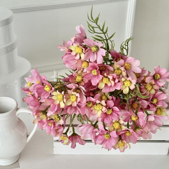 Artificial Spring Flowers Realistic Faux Wildflowers with Stem Colorful Floral Bouquet for Vase Indoor