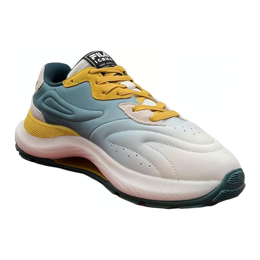 FILA Flusso Fabric Top Layer Cowhide Double Suede Comfortable Daily Low-Top Lifestyle Casual Shoes Men sneaker White Yellow F12M213113FBY