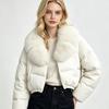 Womens Short Fashion Warm Puffer Coat With Faux Fur Collar Winter 2025 Casual Commuter Outerwear