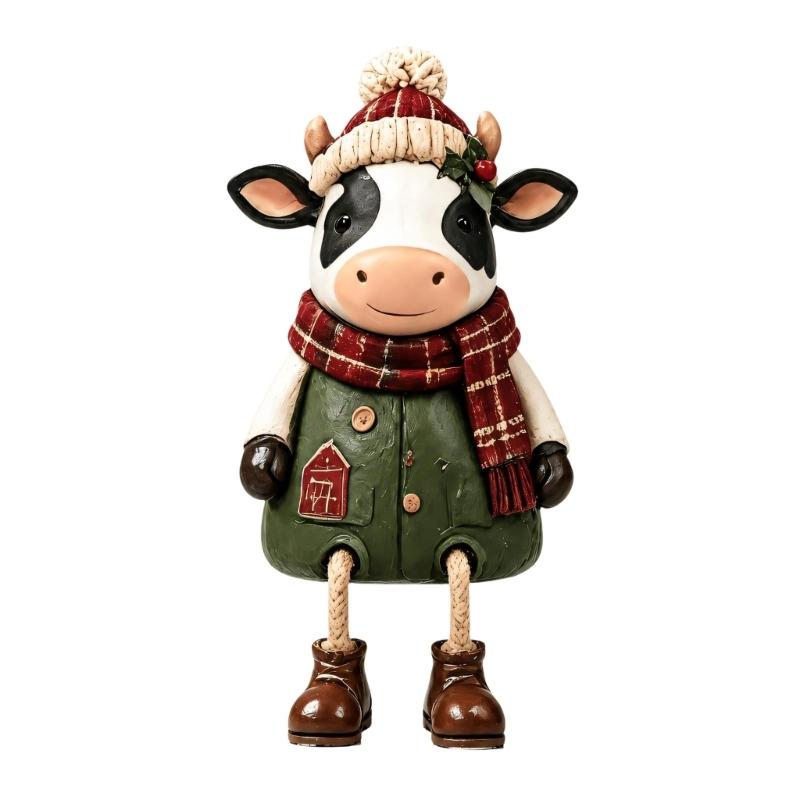 Christmas Resin Character Decoration with Separate Rope Legs, Figurine for Seasonal Home Displays