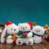 Christmas Plush Bear Snowman Soft Toy With Pp Cotton Filling For Holiday Gift