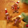 Set of 3 Christmas Gingerbreads Man Shape Cloth Ornaments Reusable Hanging Decorations for Holiday Homes Party
