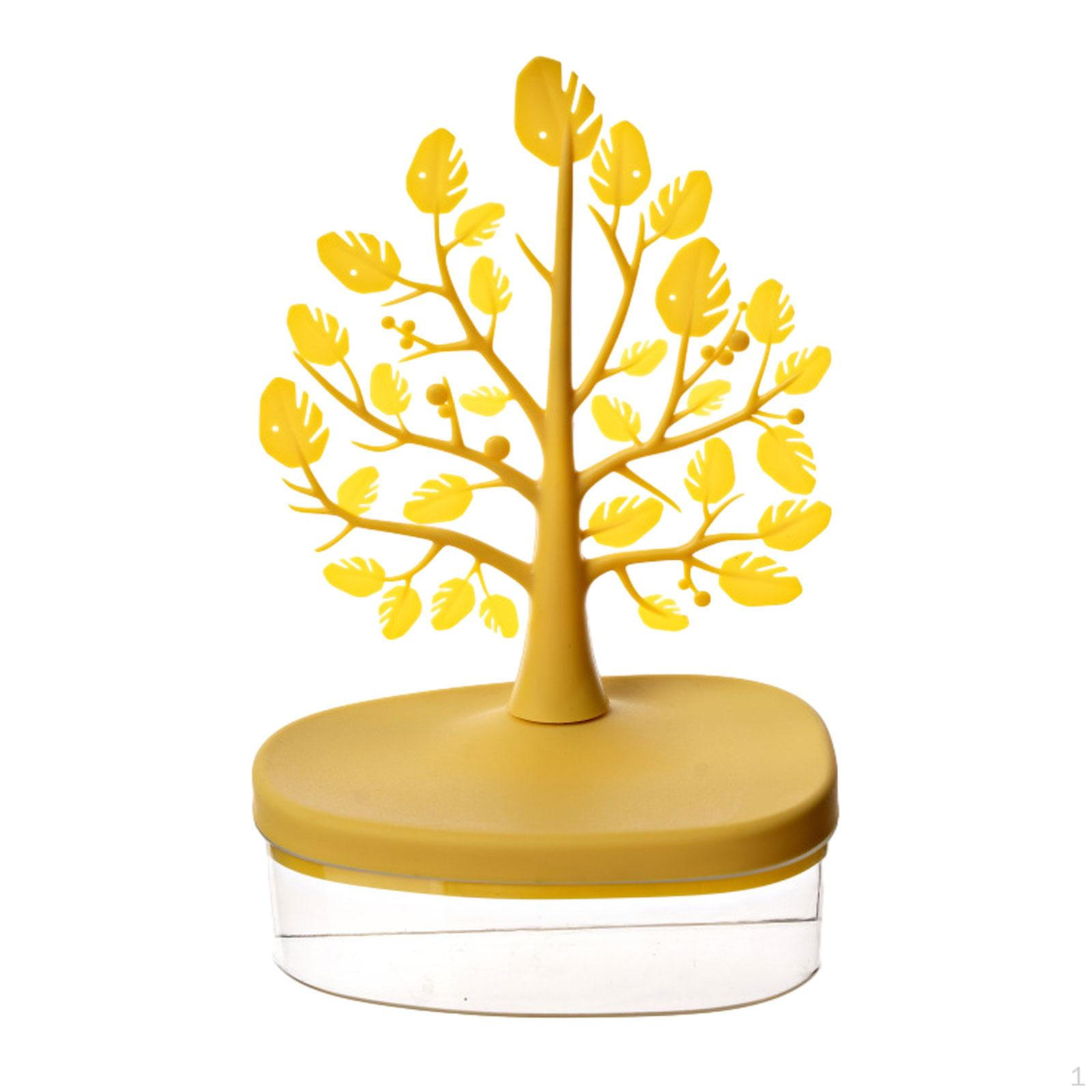 

Элегантная подставка-органайзер для ювелирных изделий с лотком для хранения браслетов и сережек жёлтый