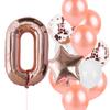 12pcs Rose Gold Number Foil Balloons Birthday Party Decoration Kids 1st First Baby Girl Princess 1 2 3 4 5 6 7 8 9 Years Old