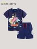 26 Neues Sommer-Kinder-Leucht-Cartoon-T-Shirt & Baumwollshorts-Set