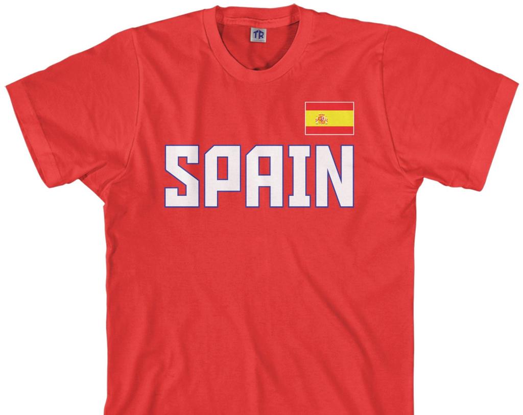 Unisex Spain Letter Flag Print T Shirt Spanish National Flag Cotton Short Sleeve La Roja Football Fan Casual Streetwear Tee