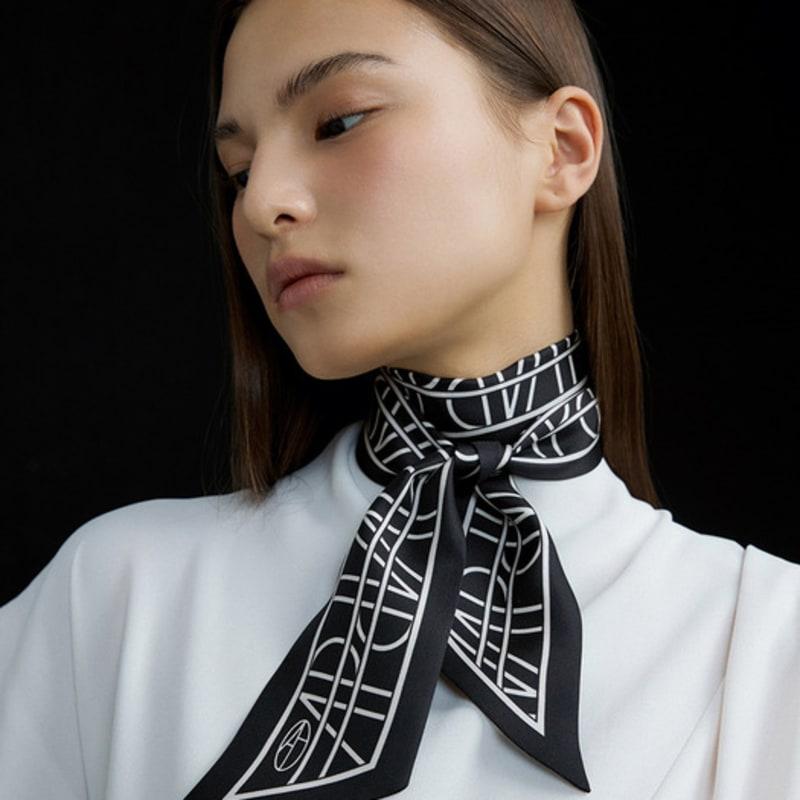 

AVVINA PELLE Long Twilly Silk Scarf - AP Black AP Black