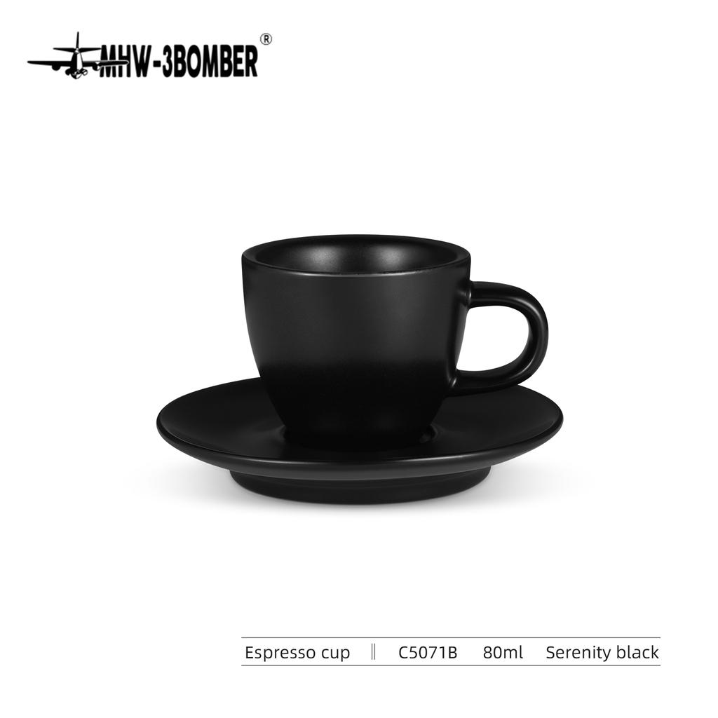 MHW-3BOMBER Espresso hrnek 80ml Keramický šálek na kávu s podšálkem Profesionální hrnek pro domácího baristu na latte art Vynikající kuchyňský doplněk