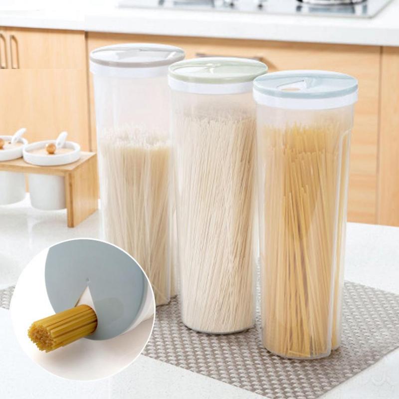 1PCS Multifunction Pasta Noodle Grain Cereal Bean Rice Food Storage Container Kitchen Sealed Box Food Canister for Kitchen Seasoning