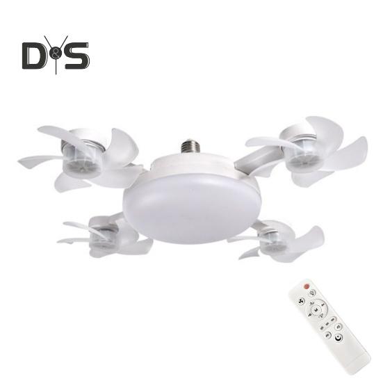 

Подвесной вентилятор 2 в 1 со светодиодным фонарем, 3 цветовых режима, регулируемая яркость, бесшумная работа, потолочный светильник с пультом дистанционного управления 4 Gang белый