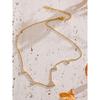 Yhpup Delicate Cubic Zirconia Triangle Drop Necklace Exquisite 18K Golden Plated Stainless Steel Collarbone Chain Jewelry