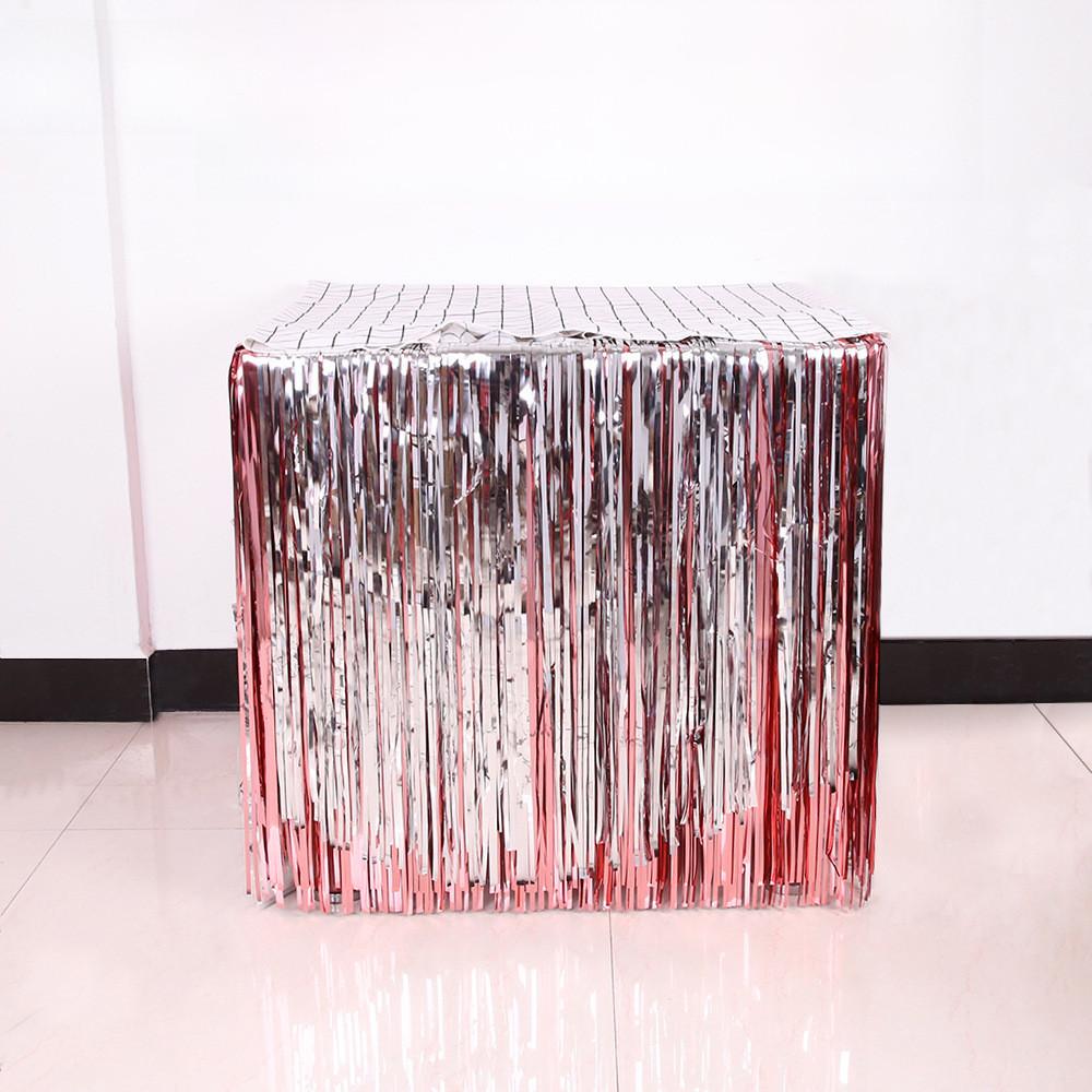 275m Beautiful Blue Rain Silk Table Skirt Ideal For Stylish Dessert Setup Table