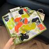 Fashion Black and White Printing Temperament Square Scarf Imitation Silk Korean Version Decorative Scarf Scarf Professional Decorative Shawl Silk Scar