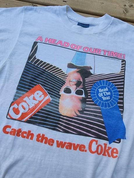 Vintage 1987 Coke Max Headroom Catch The wave white t-shirt QT3405 M