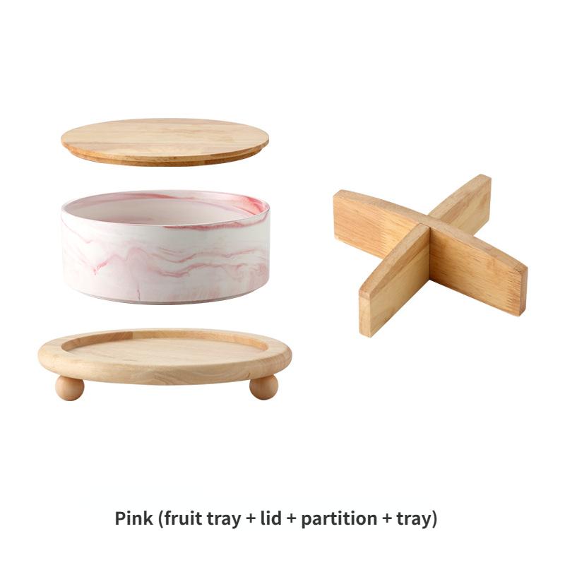 

Главная гостиная чайный столик керамический поднос для сухофруктов разделенный поднос для фруктов 21CM 1800ML розовый