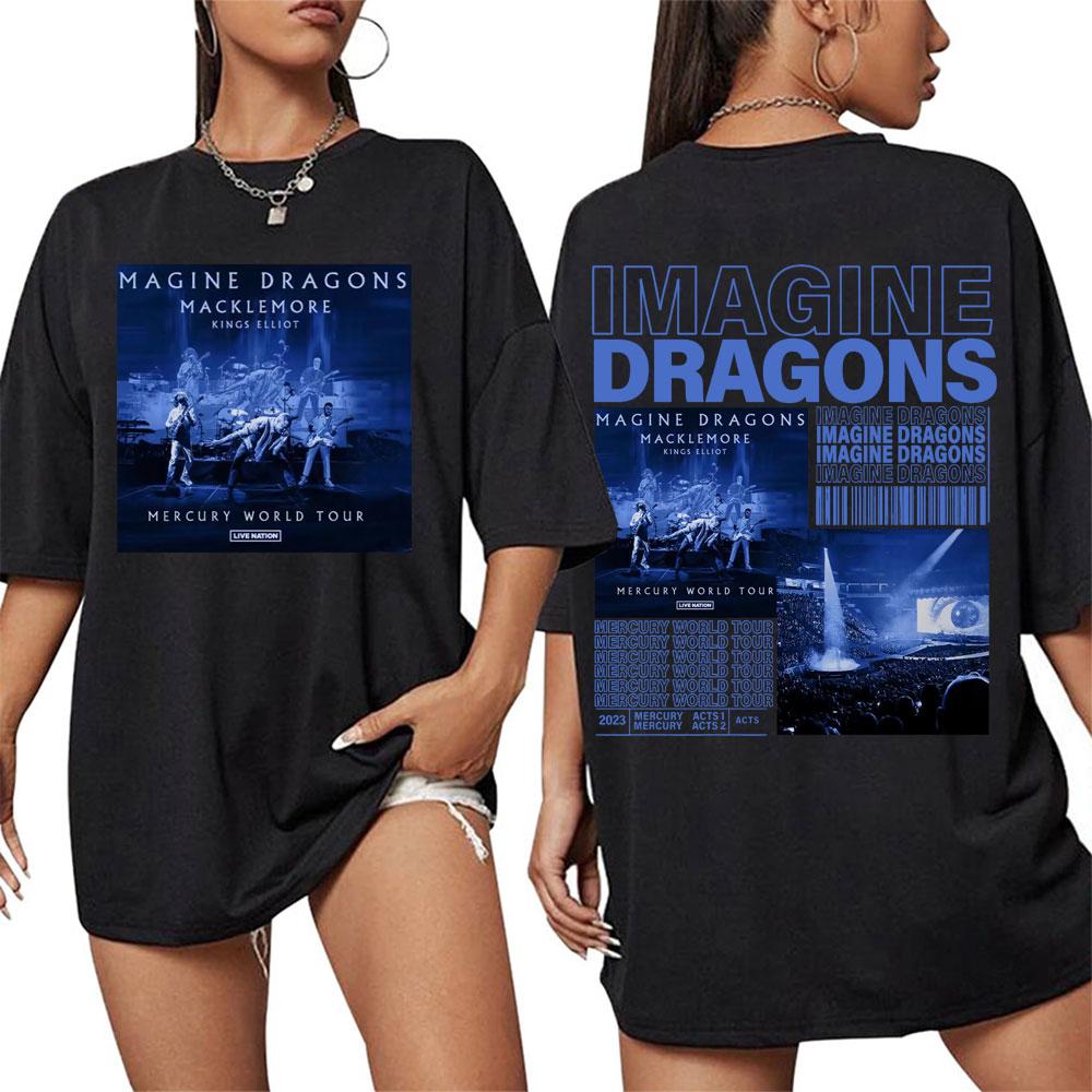 202526 Hot Sale Imagine Dragons Loom World Tour Cover TShirt Mens Womens Leisure Hip Hop Pop Street Cotton TShirt Top
