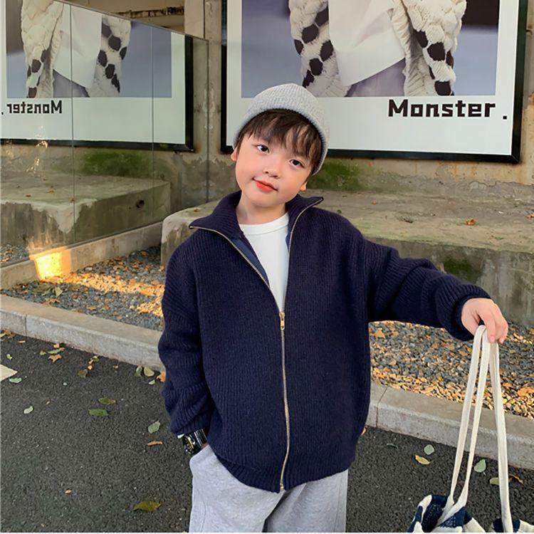 

Korean Style Kids Knitted Cardigan - Boys Warm Winter Sweater 150