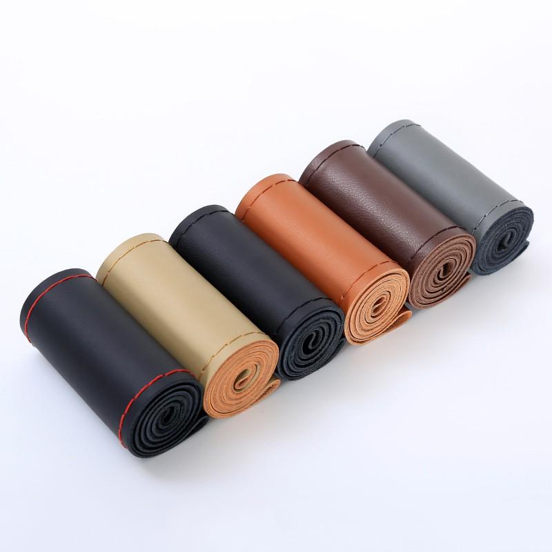 Hand-sewn Genuine Leather Steering Wheel Cover Trucks 42/45/47/50cm Multi-color Options
