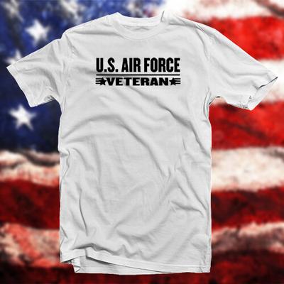 US Air Force Veteran Cotton T-Shirt Star Military United States Armed Forces Unisex T-Shirt