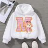 PAW Patrol Child White Long- Sleeve Hoodie Girls Skye Polyester Tops Cartoon 26 Letter Printed Pullover Children Birthday Gifts