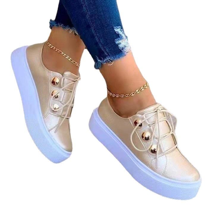Large size casual single shoes women's new round head thick sole casual viscose shoes single shoes