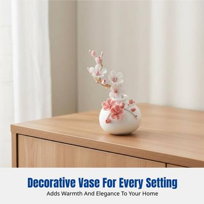 Ceramic Floral Vase, Desktop Flower Holder, Artistic Minimalist Decor, Living Room, Bedroom