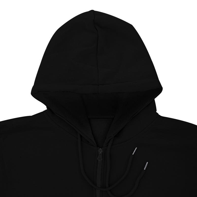 Men's Solid Hooded Zip Up Fleece Sweatshirt.