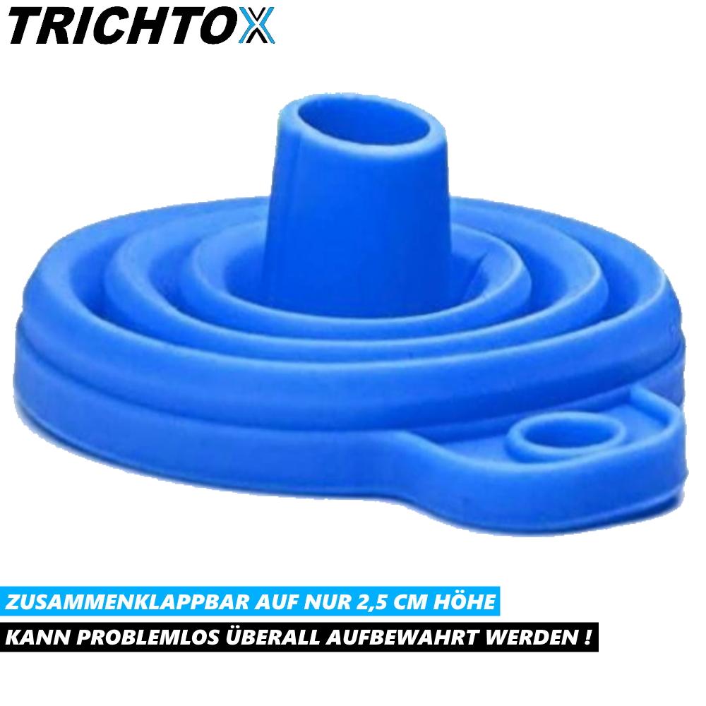 TRICHTOX Funnel Folding Funnel Filling Aid Foldable Blue [2 Pieces]