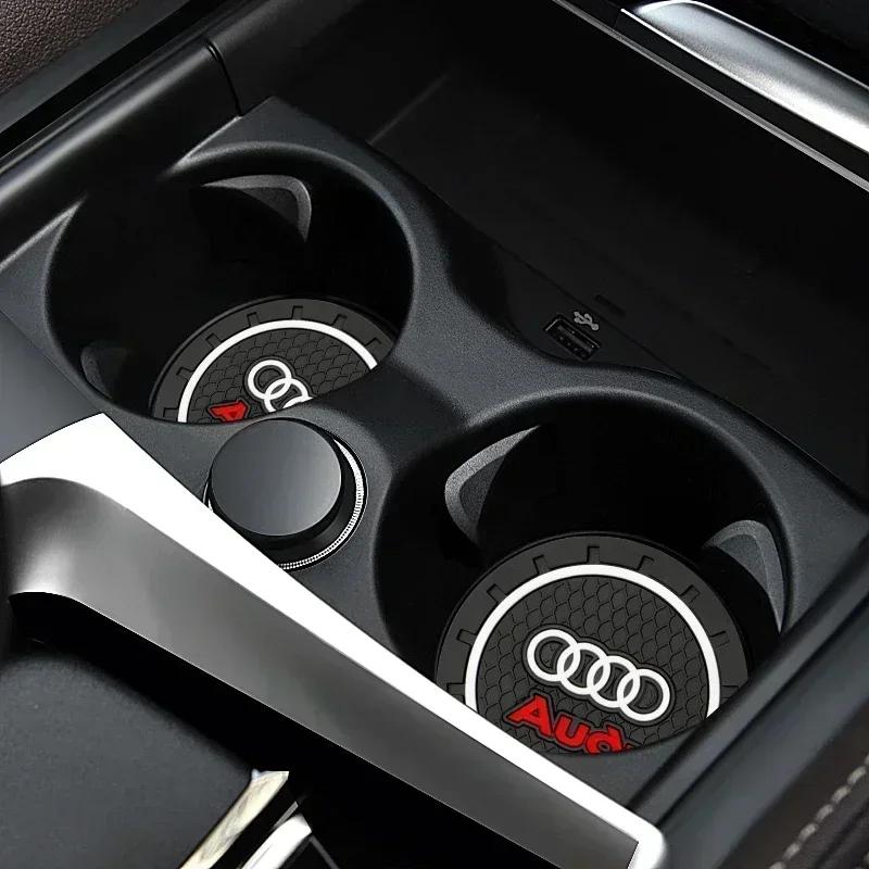 Car 2025 Hot Hot A8 For q2 2Pcs Car Water Cup Pad Rubber Mat Anti-slip Pad Mat Waterproof For q2 A1 A3 A4 B8 8P 8V A6 C7 A5