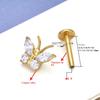 Titanium Alloy Butterfly-Shaped Zircon Earrings for Body Jewelry