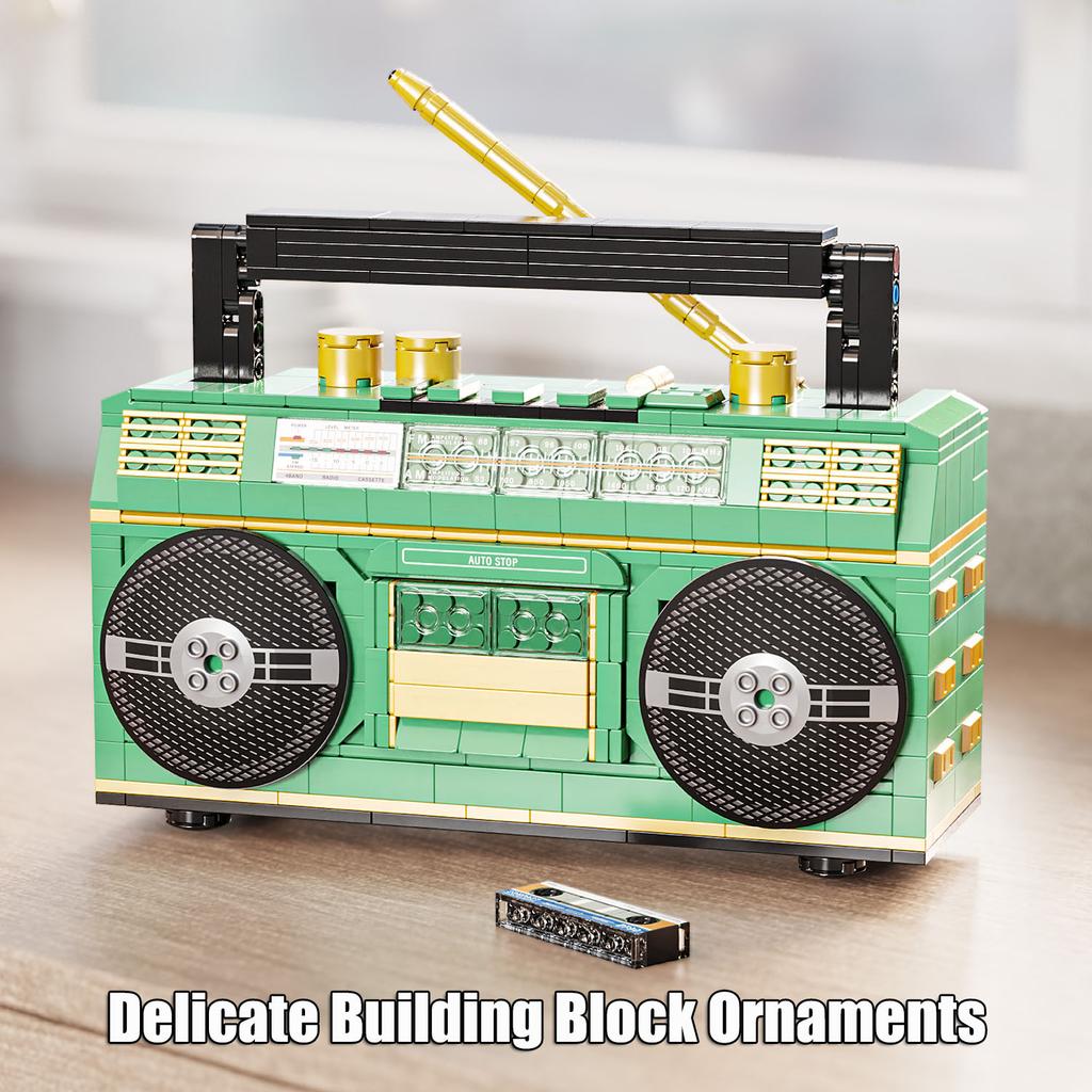 Non-Toxic 781Pcs Vintage Radio Recorder Building Block Toys Sets 3D Puzzle Model Creative Desk Decor For Collectors Christmas Gifts