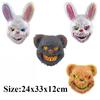 Halloween Decor Plush LED Bunny Mask Funny Cross Eye Rabbit Headgear for Kids Adult Cosplay Party Costume Spoof Photo Prop