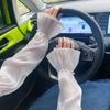 Lace Ice Silk Sleeves Gloves Transparent Driving Arm Sleeves Summer Sunscrean Sleeves  Driving
